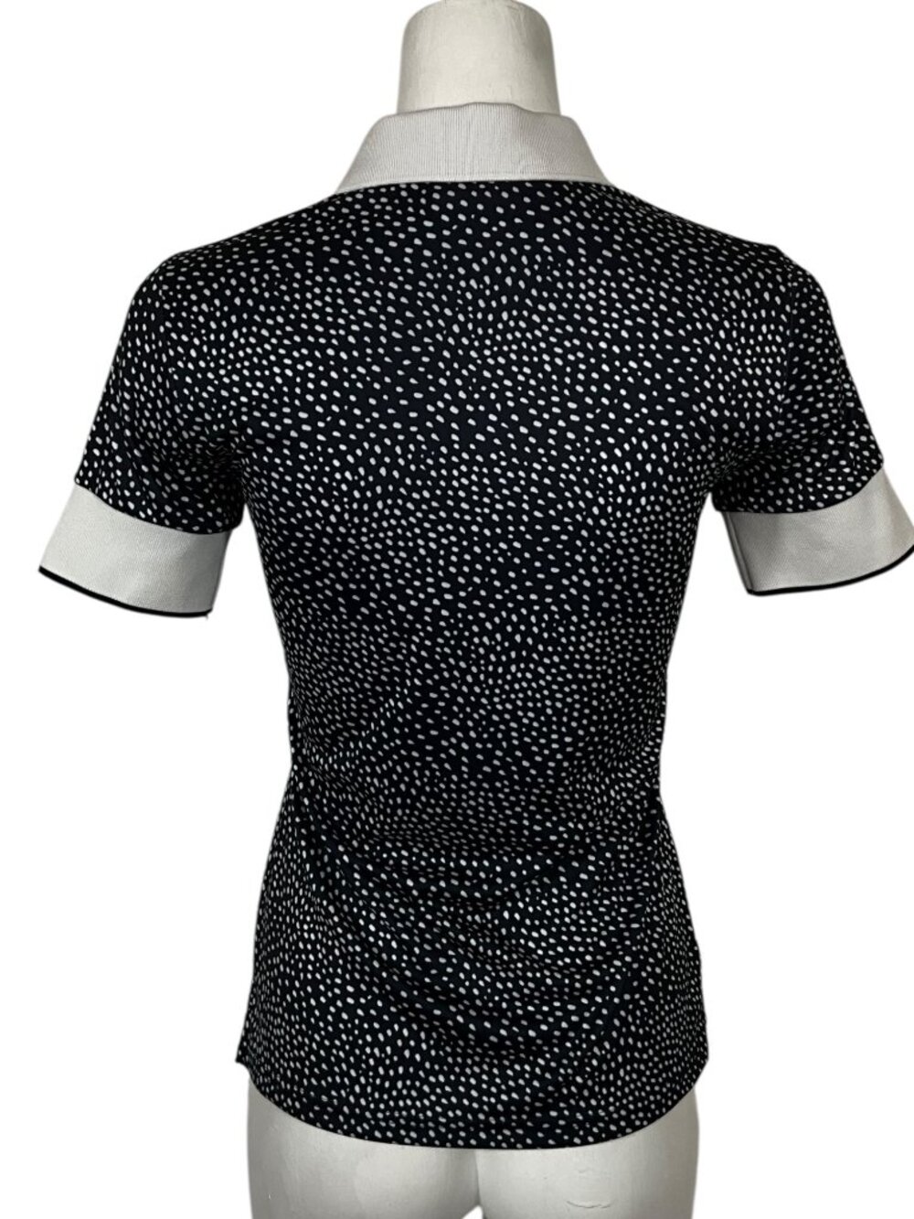 J. Lindeberg Lexie-TX Coolmax Polo Shirt S Blue Polka Dot Golf Tennis - Picture 11 of 16